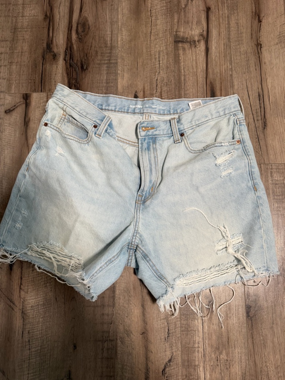 Old Navy Slouchy Straight High Rise Denim Shorts- light wash